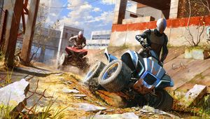 Preview wallpaper atv, helmets, race, speed