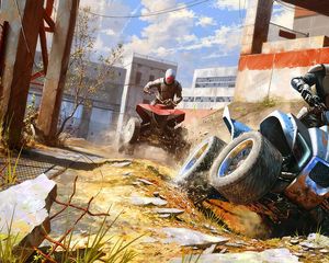 Preview wallpaper atv, helmets, race, speed