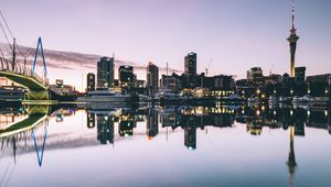 Preview wallpaper auckland, new zealand, port, yachts, buildings