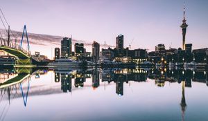 Preview wallpaper auckland, new zealand, port, yachts, buildings