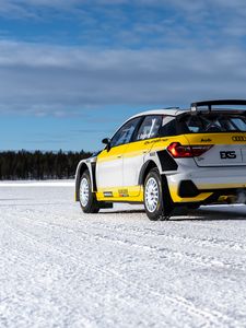 Preview wallpaper audi a1, audi, car, back view, snow