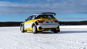 Preview wallpaper audi a1, audi, car, back view, snow