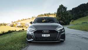 Preview wallpaper audi a3, audi, sports car, front view, headlights