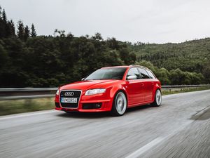 Preview wallpaper audi a4 allroad quattro, audi, car, side view, movement