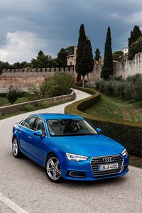 Preview wallpaper audi, a4, tfsi, quattro, blue, side view