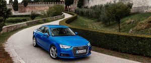 Preview wallpaper audi, a4, tfsi, quattro, blue, side view