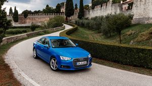 Preview wallpaper audi, a4, tfsi, quattro, blue, side view