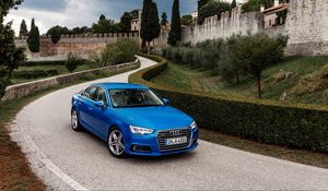 Preview wallpaper audi, a4, tfsi, quattro, blue, side view