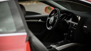 Preview wallpaper audi a5, audi, steering, car, salon, black