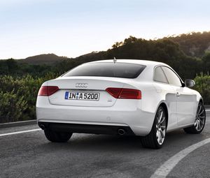 Preview wallpaper audi, a5, tdi, white, rear view