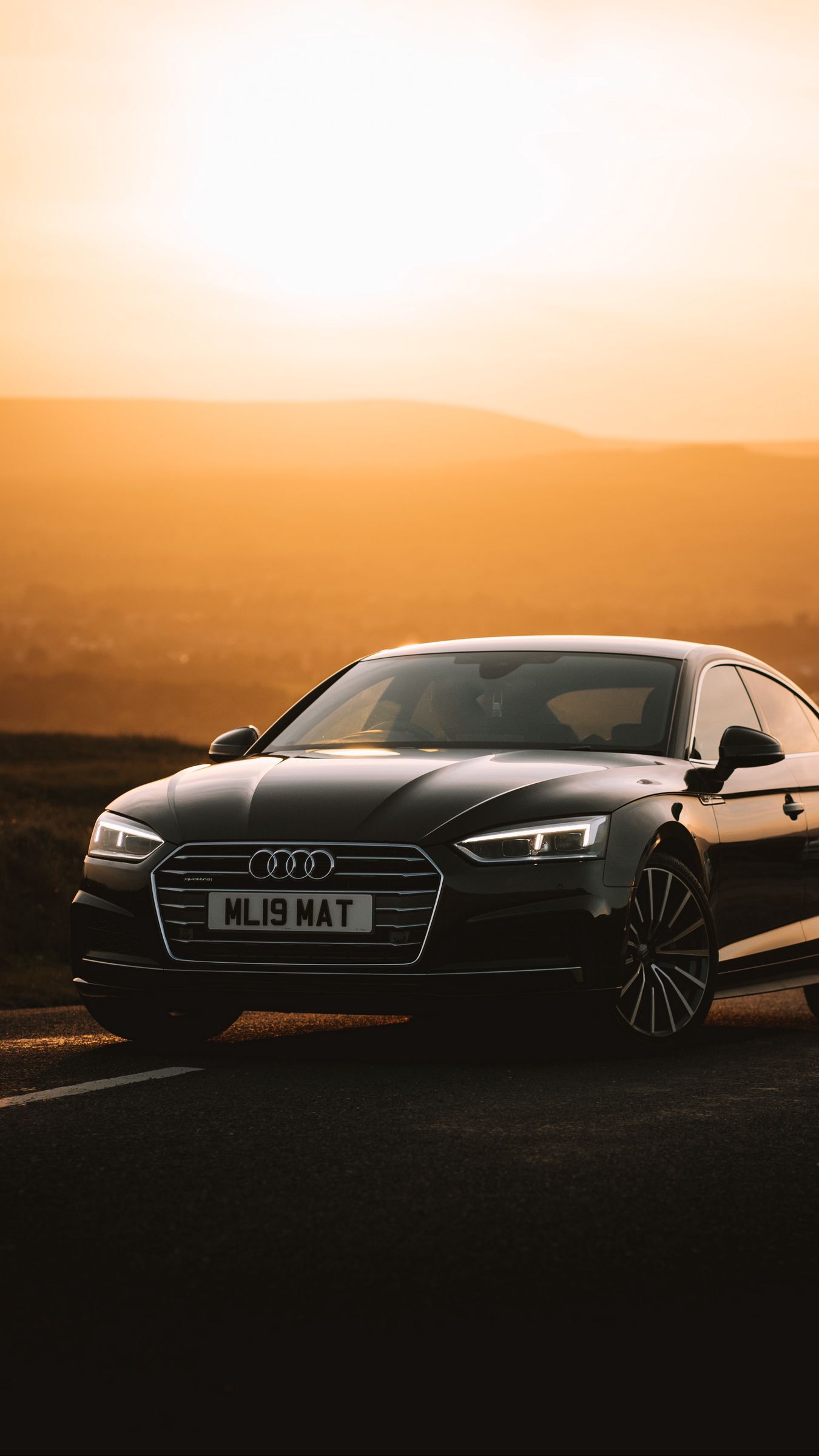 Download wallpaper 1350x2400 audi a6, audi, car, front view, sunset iphone  8+/7+/6s+/6+ for parallax hd background