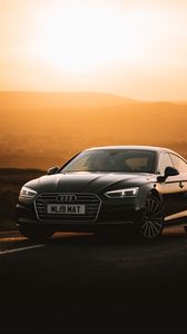 Preview wallpaper audi a6, audi, car, front view, sunset