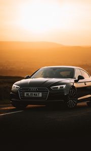 Preview wallpaper audi a6, audi, car, front view, sunset