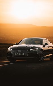 Preview wallpaper audi a6, audi, car, front view, sunset