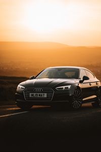 Preview wallpaper audi a6, audi, car, front view, sunset