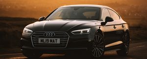 Preview wallpaper audi a6, audi, car, front view, sunset