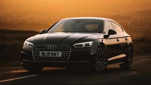 Preview wallpaper audi a6, audi, car, front view, sunset