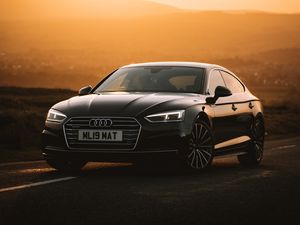 Preview wallpaper audi a6, audi, car, front view, sunset