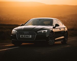 Preview wallpaper audi a6, audi, car, front view, sunset