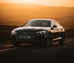 Preview wallpaper audi a6, audi, car, front view, sunset