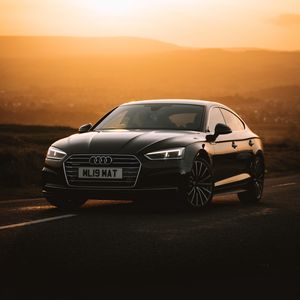 Preview wallpaper audi a6, audi, car, front view, sunset