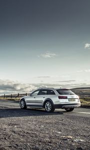 Preview wallpaper audi, a6, avant, quattro, silver, side view