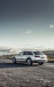 Preview wallpaper audi, a6, avant, quattro, silver, side view