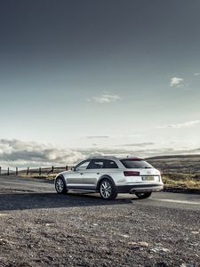 Preview wallpaper audi, a6, avant, quattro, silver, side view