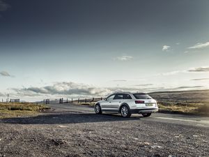 Preview wallpaper audi, a6, avant, quattro, silver, side view