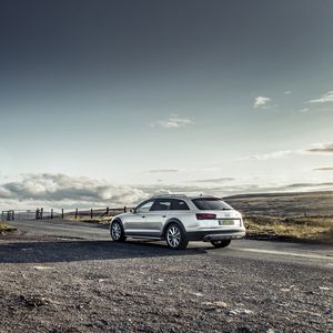 Preview wallpaper audi, a6, avant, quattro, silver, side view