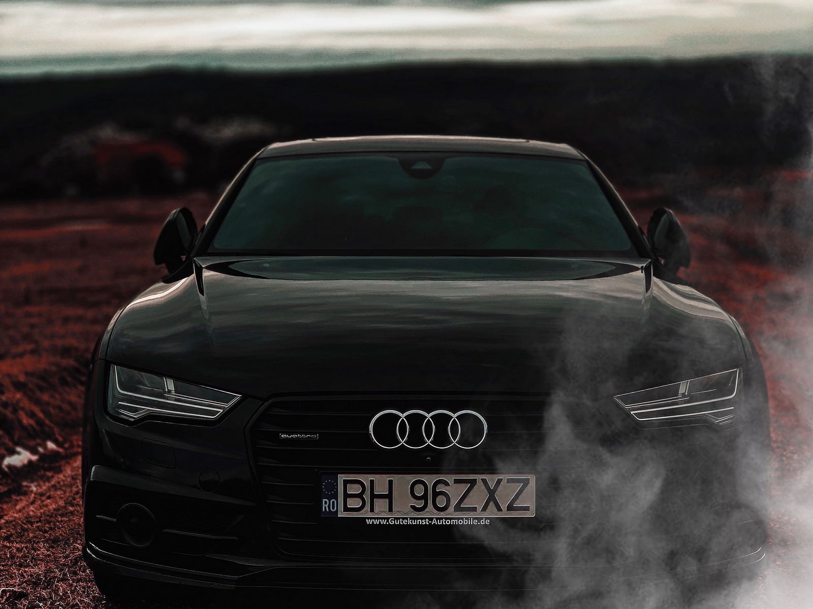 Audi A7 black car in road 640x1136 iPhone 5/5S/5C/SE wallpaper, background,  picture, image