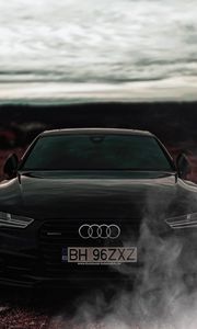 Preview wallpaper audi a7, audi, black, front view, headlights