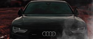 Preview wallpaper audi a7, audi, black, front view, headlights