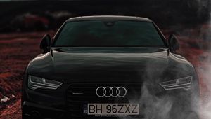 Preview wallpaper audi a7, audi, black, front view, headlights