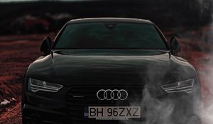 Preview wallpaper audi a7, audi, black, front view, headlights