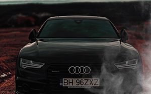 Preview wallpaper audi a7, audi, black, front view, headlights