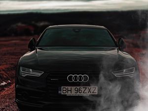 Preview wallpaper audi a7, audi, black, front view, headlights