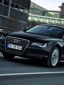 Preview wallpaper audi, a8l, black, side view