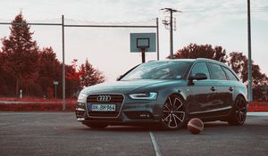 Preview wallpaper audi, basketball court, basketball, ball, basketball net