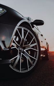 Preview wallpaper audi, car, black, wheel