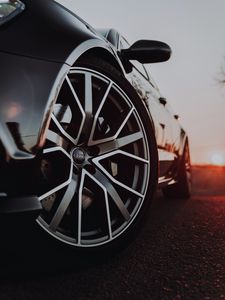 Preview wallpaper audi, car, black, wheel