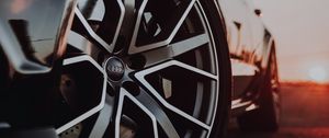 Preview wallpaper audi, car, black, wheel