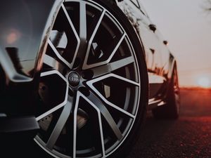 Preview wallpaper audi, car, black, wheel