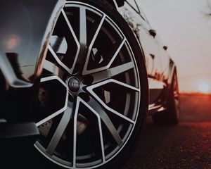 Preview wallpaper audi, car, black, wheel