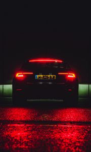 Preview wallpaper audi, car, black, tailights, light