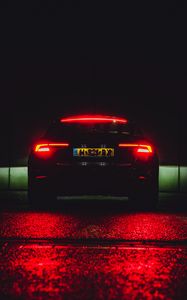 Preview wallpaper audi, car, black, tailights, light