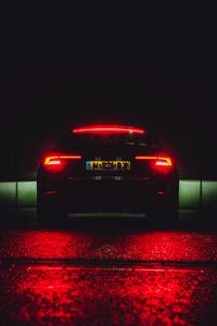 Preview wallpaper audi, car, black, tailights, light