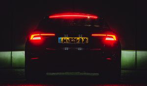 Preview wallpaper audi, car, black, tailights, light