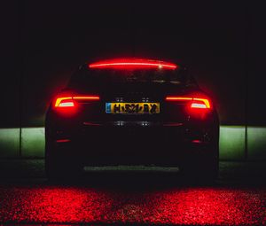 Preview wallpaper audi, car, black, tailights, light