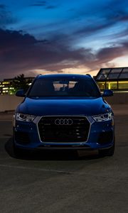 Preview wallpaper audi, car, blue, front view